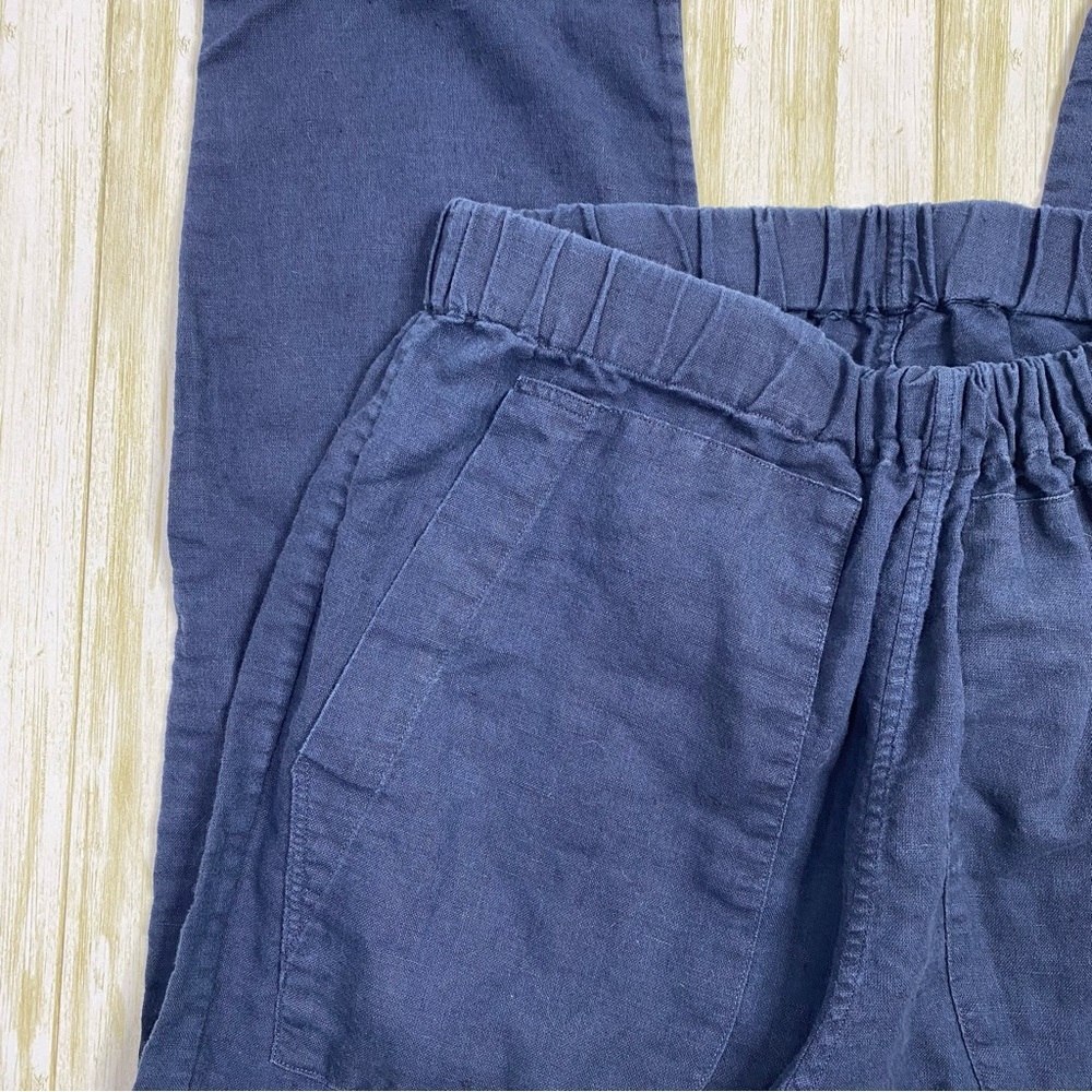 Fabiana Pigna Blue Linen Blend Forma Pants - Picture 4 of 9